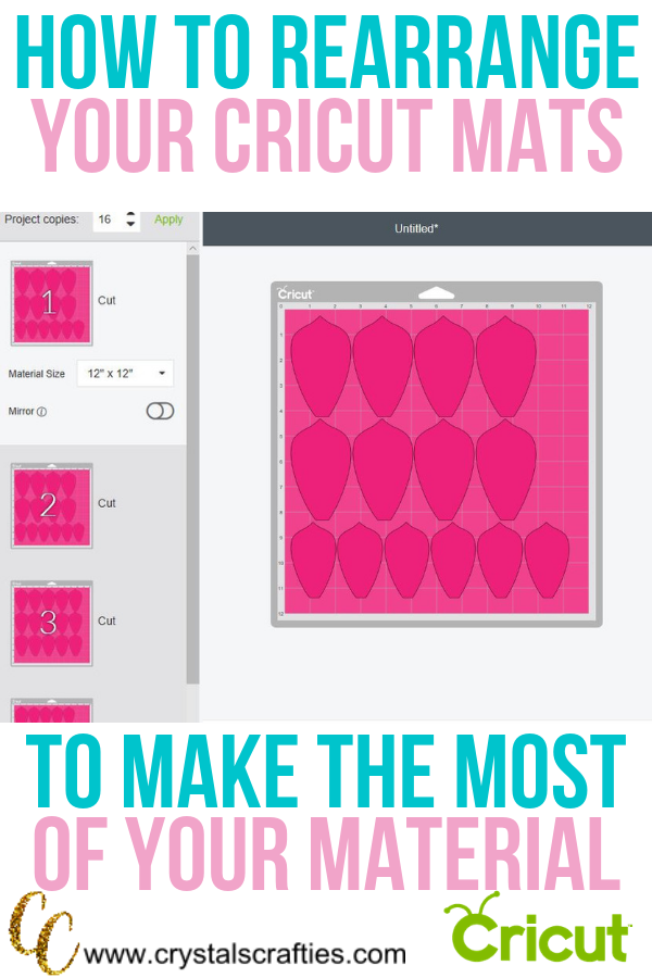 How to rearrange mats in Cricut Design Space to make the most of your material
